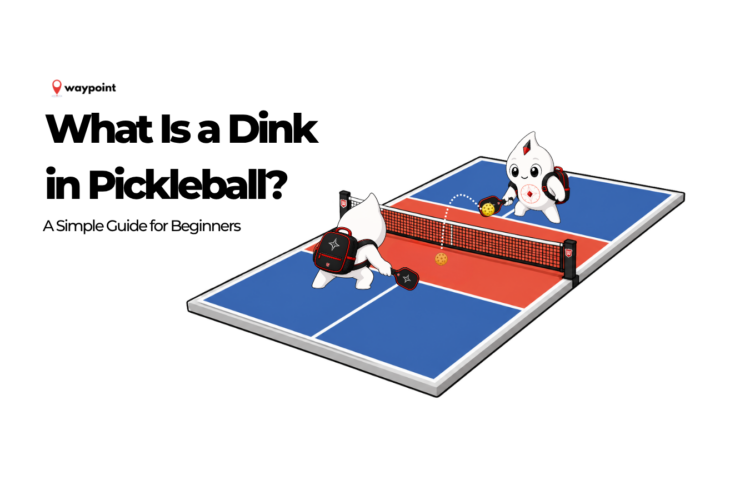 Pickleball player hitting a dink shot near the kitchen line