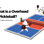 Waypoint mascot preparing to hit an overhead shot in pickleball