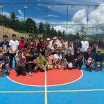 Young pickleball coaches and students taking part in the Metazone Sports programme in Bhutan